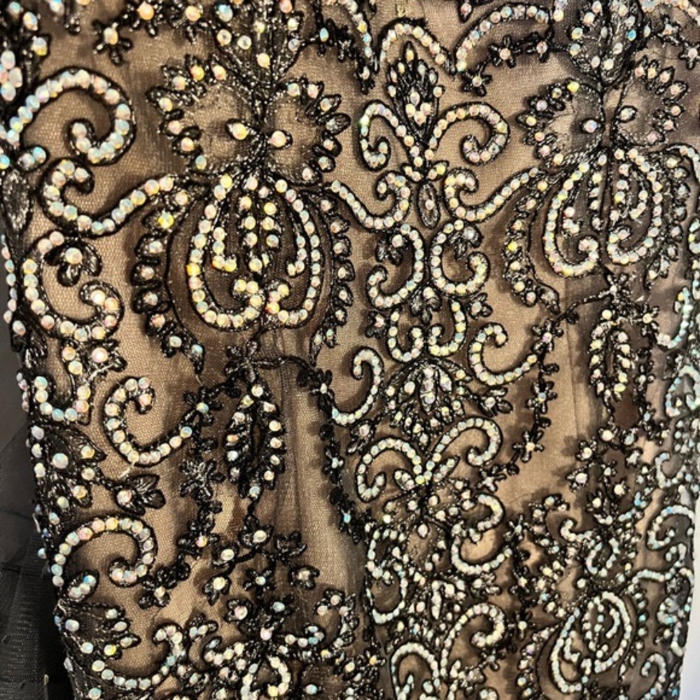 Formal Gray gown with sequins & gems